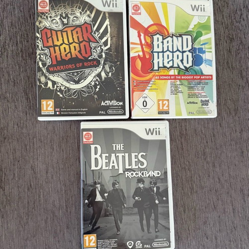 Guitar Hero Warriors of Rock, Band Hero & The Beatles Rockband Wii games