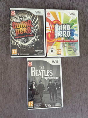 Guitar Hero Warriors of Rock, Band Hero & The Beatles Rockband for Nintendo Wii like new