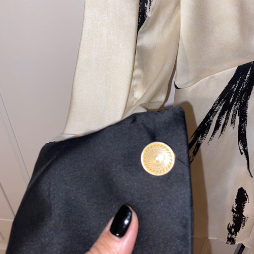 Zara satin black and white blouse medium