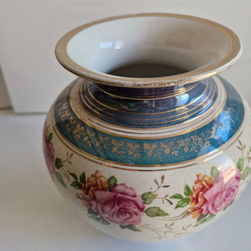 Vintage vase with floral decorative elements, like new