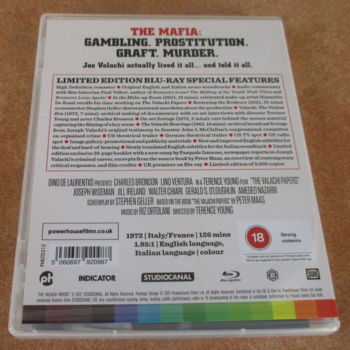 The Valachi Papers Blu-ray like new, limited edition Indicator, region B
