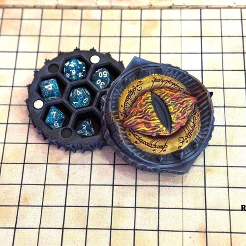 Eye of Sauron Dice Vault, 3D printed hand-painted