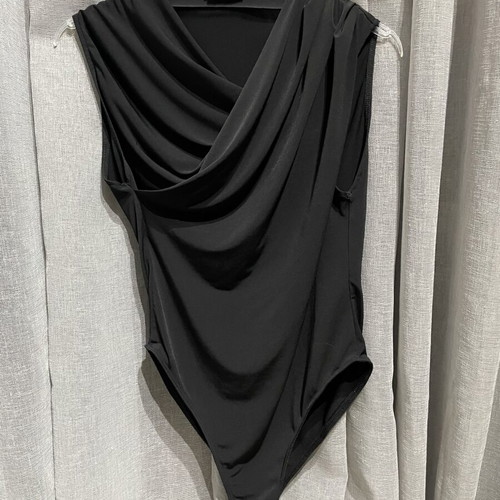 Zara wrap bodysuit, black, size M
