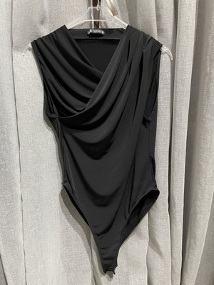Zara wrap bodysuit, black, size M