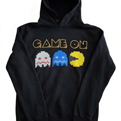 Pac Man Hoodie Size 10/12 Like New with Reversible Sequins