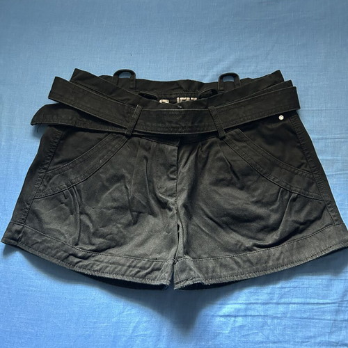Pepe Jeans women's shorts with 2 belts like new, black, size S