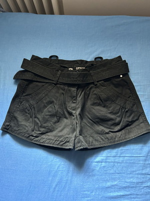 Pepe Jeans women's shorts with 2 belts like new, black, size S