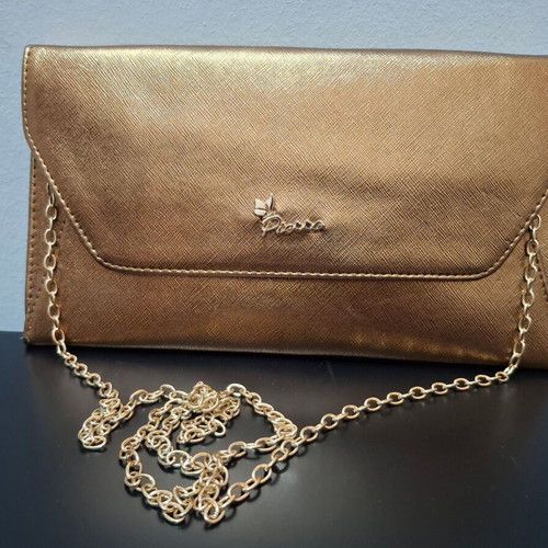 Pierro Accessories women's evening clutch bag like new, copper gold