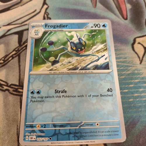 Frogadier 057/197 Reverse Holo Pokemon Card like new, Obsidian Flames