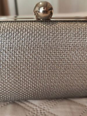 Clutch bag like new, silver