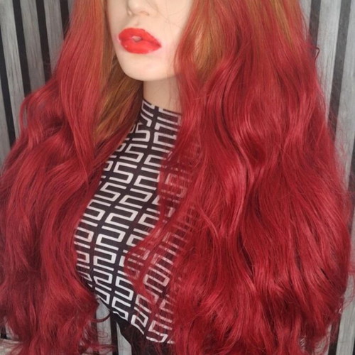 Human hair blend, 30 inches long