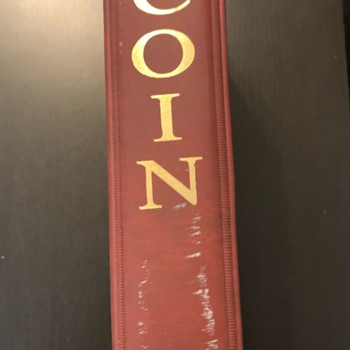 Coin album used, 6 leaves, expandable, 27x32 cm
