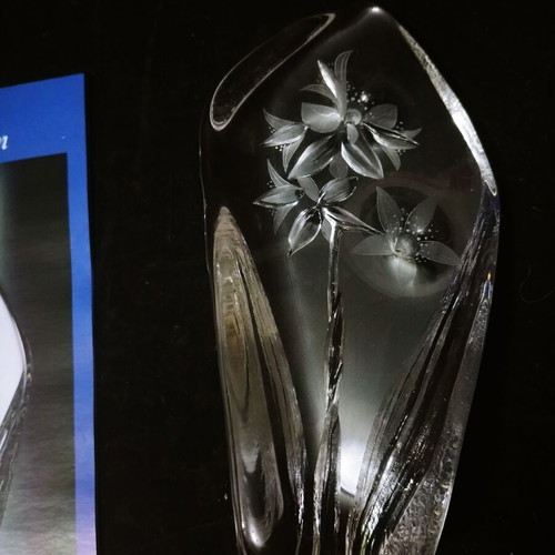 Celia paperweight handmade Maleras full lead crystal new