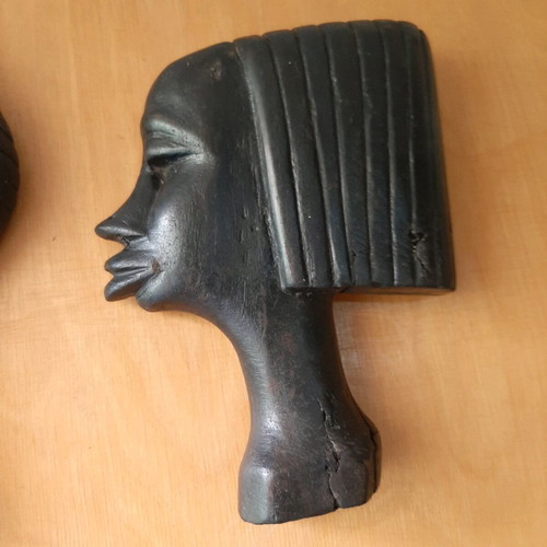 African wooden couple figures used, ebony