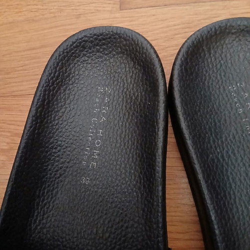 Zara women's slides used, black, size 39, transparent strap