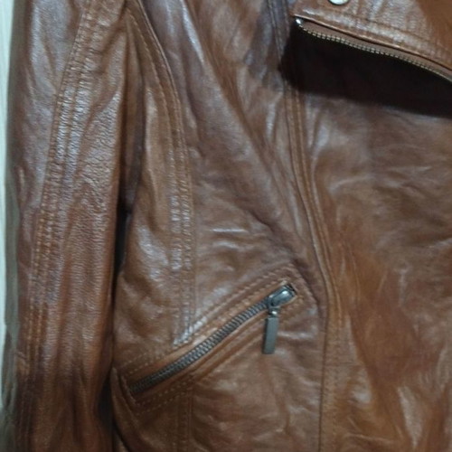 Saint Tropez leather jacket new, vintage style, brown, size S