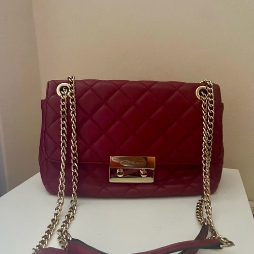 Michael Kors leather shoulder bag used, burgundy