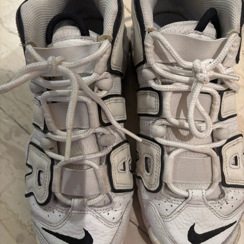 Nike Air More Uptempo athletic shoes used, size 38, black and white
