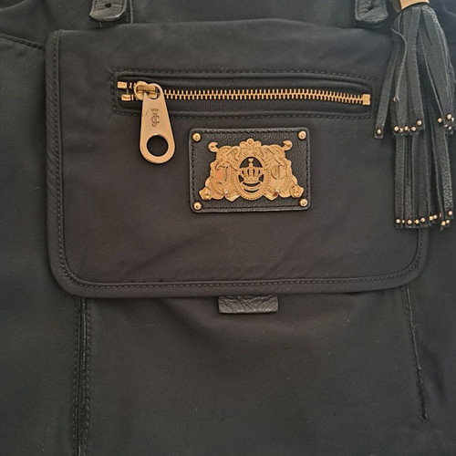 Juicy Couture large shoulder bag used, black with leather details