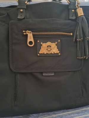 Juicy Couture large shoulder bag used, black with leather details