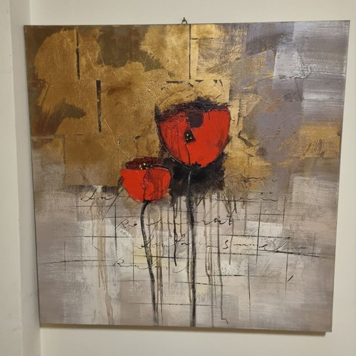 Set of 3 paintings, sizes 1×1, 0.8×0.8 and 0.7×0.7 m