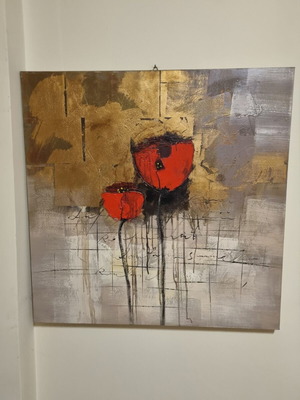 Set of 3 paintings, sizes 1×1, 0.8×0.8 and 0.7×0.7 m