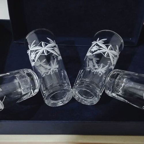 Ouzo glasses like new, set of 4 classic glass tubes