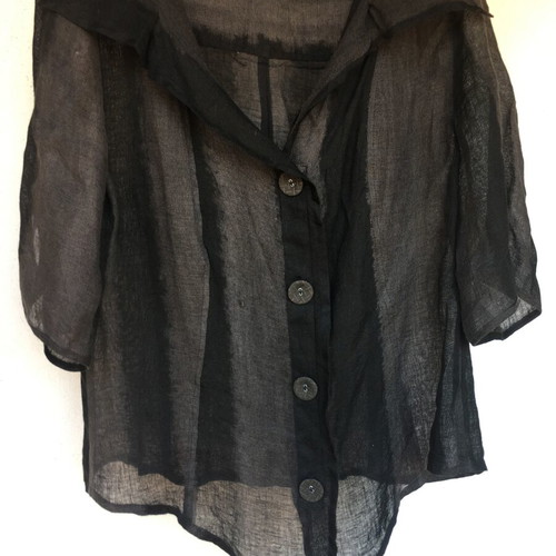 Summer transparent cotton shirt Sonja Marhoni like new black brown