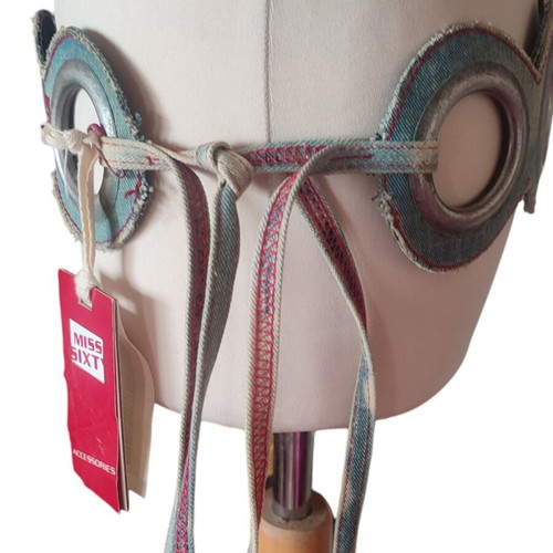 Ζώνη Miss Sixty vintage denim με μεταλλικούς κρίκους και ρυθμιζόμενο μήκος, καινούργια