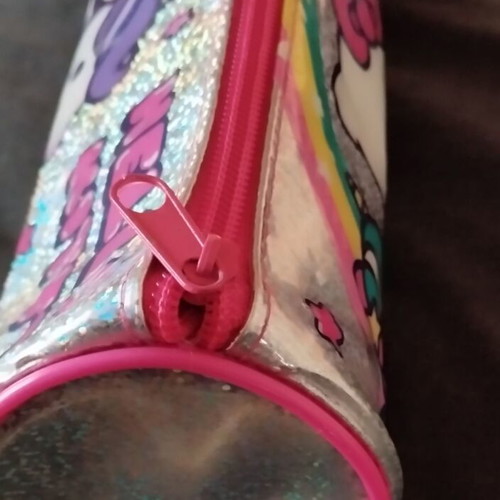 Hello Kitty pencil case like new with colored pencils and crayons