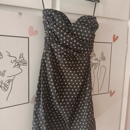 H&M strapless polka dot midi dress, size L