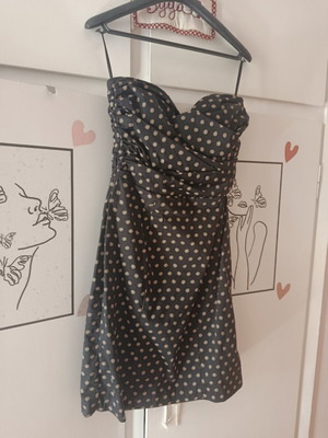 H&M strapless polka dot midi dress, size L