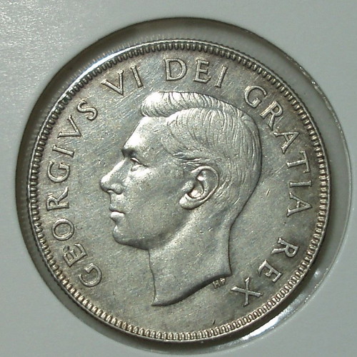 George VI 50 Canada Cents 1952 ασημένιο .800 μεταχειρισμένο