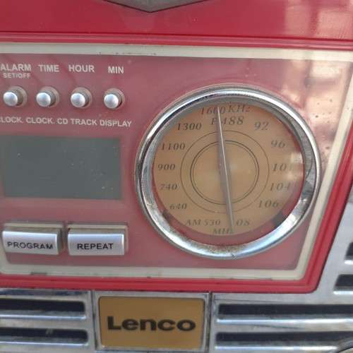 Lenco vintage radio cassette player used, portable with CD