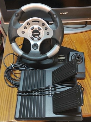 Nextec PS2 Cyber Analog Steering Wheel σαν καινούργιο με πετάλια