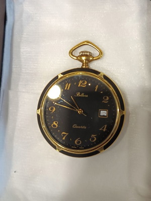 Bellora quartz pocket watch new, black men's