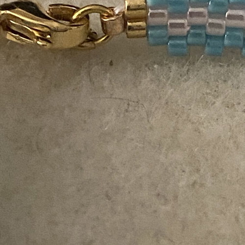 Handmade Bracelet with Miyuki Delica Beads Blue Pink new