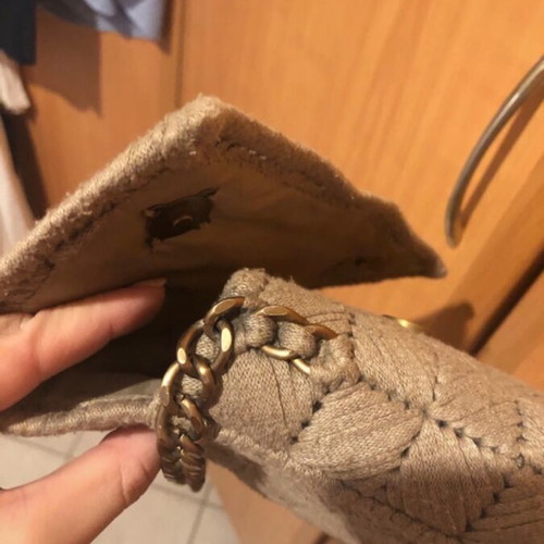 Handmade beige crossbody women's bag like new