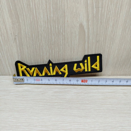 Running Wild embroidered patch new, yellow and black