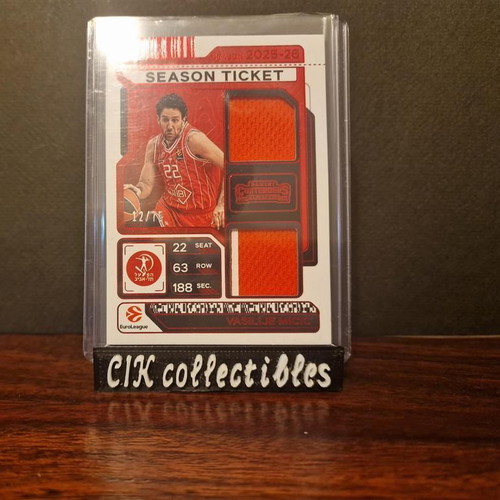 Panini Euroleague Contenders Hapoel Vasilije Micic Dual Patch card new