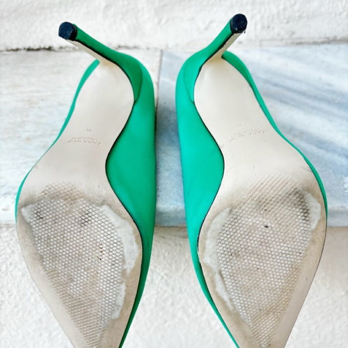 Zara satin green pumps like new, size 36