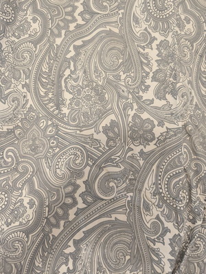 Cotton fitted sheet like new, blue and white with paisley design