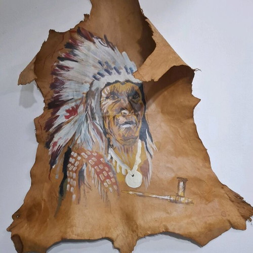 Decorative Handmade Leather Wall Art Like New