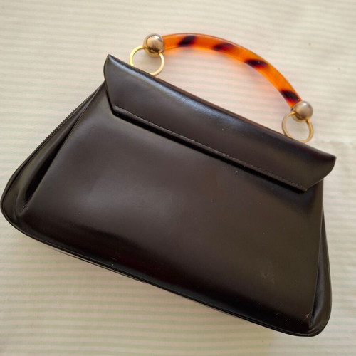 Black leather vintage handbag like new
