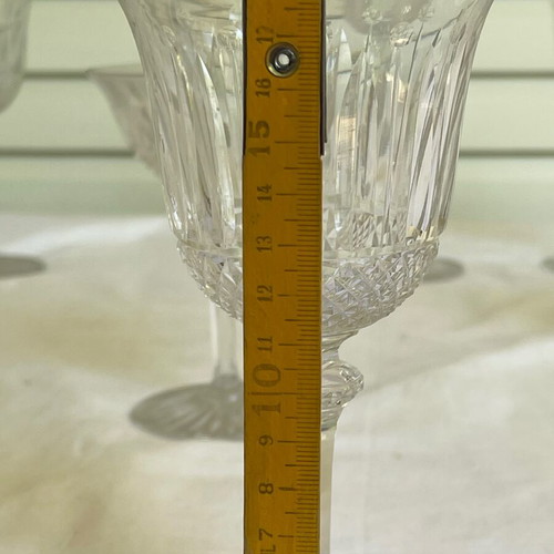 Saint Louis crystal glass set of 9 used, antique Art Deco 1928