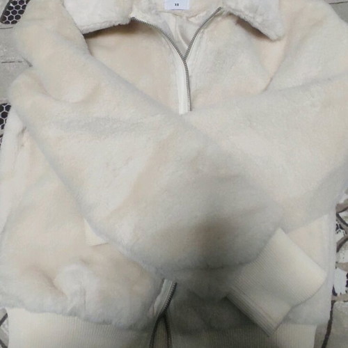 Calliope cream-beige faux fur jacket