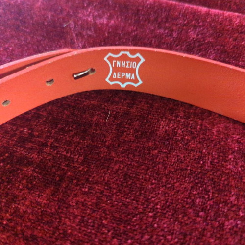 Women's red leather country style belt xl new