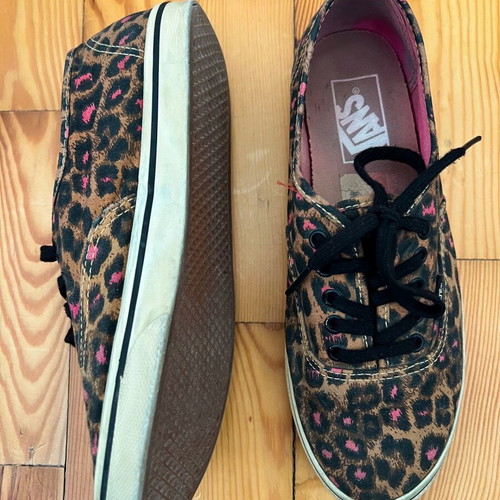 Vans Authentic Leopard Lo Pro shoes used, size 38, brown multicolor