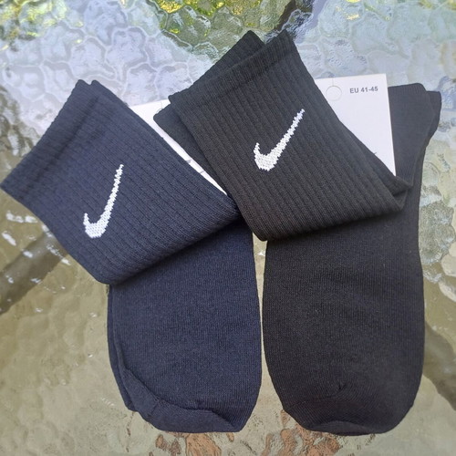 Nike men's socks pack of 2, sizes 41-45, black and dark blue