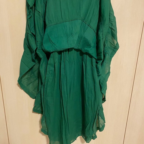 Kashish Maxi Cotton Dress new, green with adjustable straps
